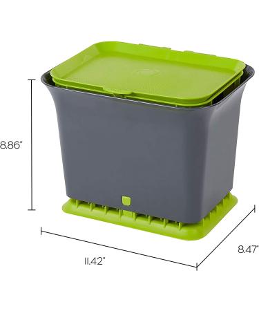 Full Circle Fresh Air Odor-Free Kitchen Compost Bin - Green Slate - Eco-Friendly Waste Solution - Buy Online on GoSupps.com
