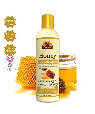 OKAY Honey Leave-In Deep Conditioner | All Hair Types & Textures | Hydrate & Strengthen with Shea Butter Almond & Avocado | Paraben Silicone & Sulfate Free | 8 oz - Buy Online on GoSupps.com