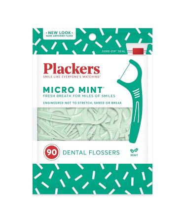 Plackers Micro Mint Dental Floss Picks - 90 Count (Pack of 3) | Best Oral Care Solution - Buy Online on GoSupps.com