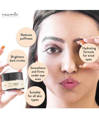 Neemli Naturals Caffeine & Cucumber Under Eye Cream - Reduce Dark Circles & Hydrate Skin for All Skin Types - 15ml (Pack of 1) - Buy Online on GoSupps.com