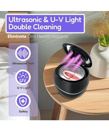 Premium 180ml Ultrasonic Retainer Cleaner Machine for Dentures, Aligners, Mouthguards, and Toothbrush Heads - Portable Denture Pod - Buy Online on GoSupps.com