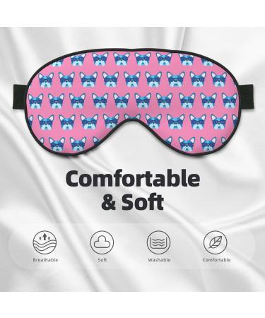 Shop French Bulldog Glasses Sleep Eye Mask | Adjustable Soft & Breathable Eye Cover for Men & Women - Pattern 65 - Buy Online on GoSupps.com