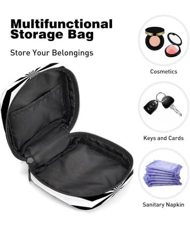 GIAPB Period Bag | Sanitary Napkin Storage & Makeup Travel Pouch | Black & White Stripe Color - Buy Online on GoSupps.com