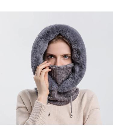 Tagvo Storm Hood Facial Mask for Women - Warm Windproof Balaclava Ski Mask Adjustable Fleece for Winter Sports - Universal Size C Gray - Buy Online on GoSupps.com