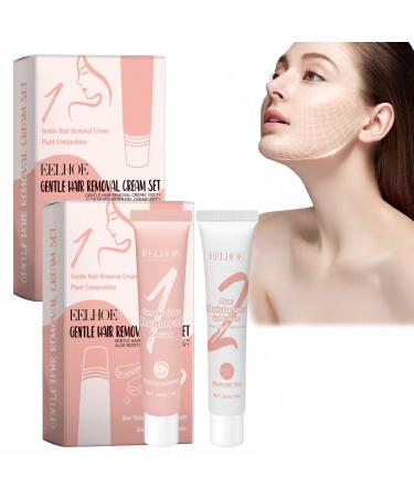 JASUBAI Auures 2-Pack Facial Hair Removal Creams - Facial Hair Removal Cream - For Women - Lip Hair Removal Cream
