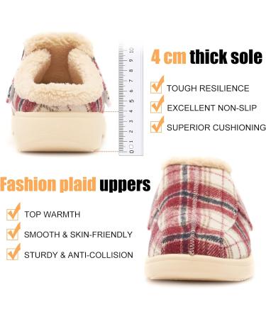 EVGLOW Men's Adjustable Orthopedic Slippers for Plantar Fasciitis & Foot Pain Relief | Arch Support, Size 11, Beige/Red - Buy Online on GoSupps.com