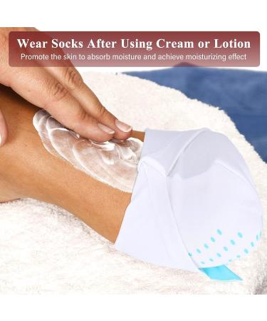10 Pairs Moisturizing Spa Socks for Dry Feet | Cotton Moisture Enhancing Socks | Overnight Cosmetic Moisturizing Socks for Women and Men | White (Blue Dots Pattern) - Buy Online on GoSupps.com
