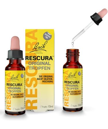 Original Bach RESCUE Drops Alcohol-Free - 2x10ml - Effective Bach Flower Remedies for Stress Relief - Free Shipping Worldwide - Buy Online on GoSupps.com