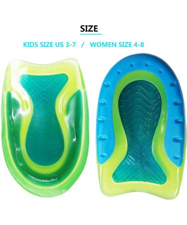 Kids Heel Cups - Shock Absorbing Gel Inserts for Heel Pain Plantar Fasciitis & Ankle Pain | Lightweight & Comfortable (Size 3-7/Women 4-8 - Buy Online on GoSupps.com