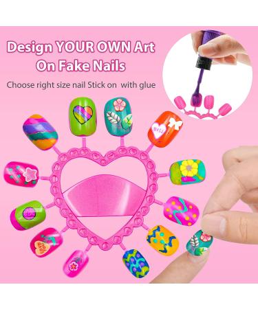 BATTOP Kids Nail Polish Set for Girls | Nail Art Kit Ages 7-15 | 3 in 1 Pen Combo with Glitter & 3D Decorations - Buy Online on GoSupps.com