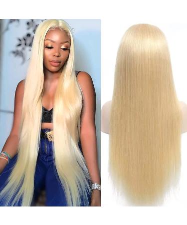 Bele Blonde Lace Front Wig Human Hair Straight 13x4 Transparent 180% Density 613 Color HD Lace Front Guless Wigs Brazilian Virgin Huamn Hair Pre Plucked with Baby Hair 22inch 22 inch 13x4 613ST Wig 180% Density - Buy Online on GoSupps.com