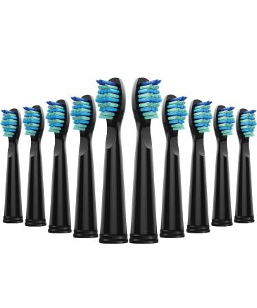 Horuhue 10 Pack Toothbrush Replacement Heads Compatible with Fairywill FW-507/508/515/551/917/959/2011 FW-D1/FW-D3/FW-D7/FW-D8 Most SG Series HP126A TB-5 Moderately Soft Bristles Brush