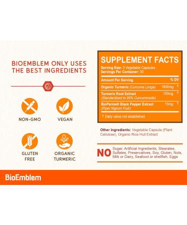 BioEmblem Magnesium Glycinate with Zinc and Turmeric Curcumin - Buy Online on GoSupps.com