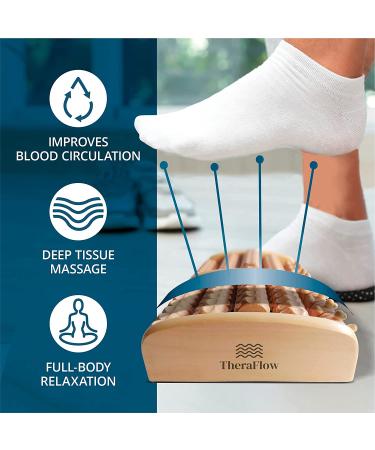 TheraFlow Large Wooden Foot Massager for Plantar Fasciitis Relief - Foot Roller for Pain Massage - Relaxation Gifts for Women and Men - Buy Online on GoSupps.com