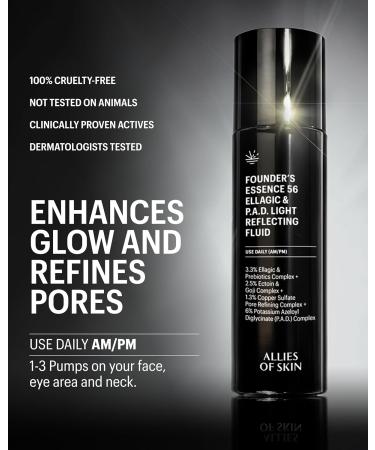 Allies of Skin Founder s Essence | Advanced Treatment with 56 Proven Active Ingredients | 6% P.A.D. Complex 3.3% Ellagic Acid + Peptides 1.3% Copper | For Skin Texture Tone & Radiance (3.4 fl oz) - Buy Online on GoSupps.com