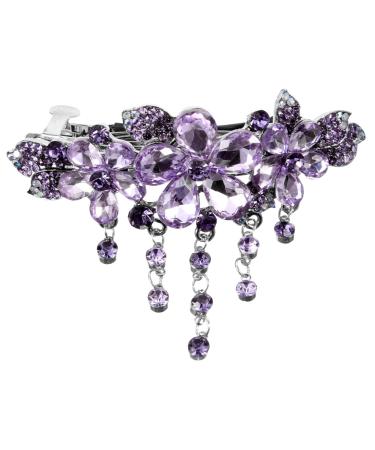 MAGICLULU Hairpin Lady Hair Clip Hair Barrettes Accessories Fashion Hair Clips Hair Jewelry for Braids Rhinestone Trim Decor Women Barrette Crystal Back of Head Miss Zinc Alloy Purple