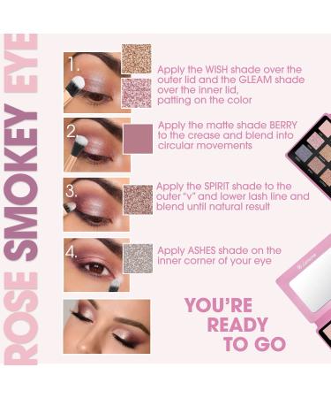 Nude Pink Rose Eyeshadow Palette - 12 Highly Pigmented Shades for Professional Neutral Makeup - Travel Size with Mirror - Buy Online on GoSupps.com