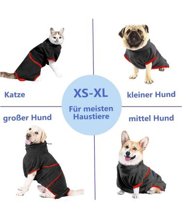  BB Extra Absorbent Dog Hand Towel - Fast Drying Bath Towel for Medium Dogs & Cats | Adjustable Straps - Black (M) - Buy Online on GoSupps.com