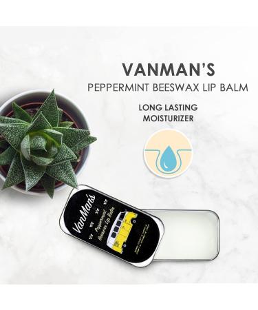 Vanman's Organic Peppermint Beeswax Lip Balm - 3 Pack | Moisturizing Chapstick with Rosemary, Almond, Peppermint & Coconut Oil - Vitamin E Infused, Removes Dead Skin Cells - For Dry Lips - Buy Online on GoSupps.com