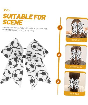 FRCOLOR Soccer Ribbon Kid Hair Ties Elastic Ponytail Holders Kids Hair Ties Soccer Bows for Girls Cute Hair Ties Stretchy Hair Ties Tie The Head Child European and American Thread Webbing - Buy Online on GoSupps.com