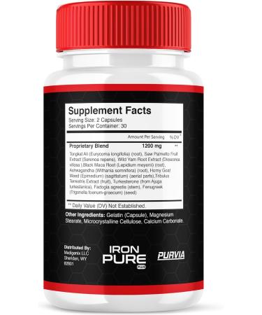 (2 Pack) Iron Pure Pro Capsules Ironpure Supplement For Men Ionpure Energy Pills Performance Booster Fast Acting Workout Fitness Stamina Endurance Lasting Drive Active Health Wellness Vitamins (120ct) - Buy Online on GoSupps.com