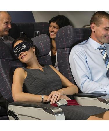 Black Do Not Disturb Double-Sided Silk Sleep Mask | Light Blocking Eye Mask for Travel | Soft & Breathable Sleep Mask for Men & Women with Elastic Strap - Buy Online on GoSupps.com