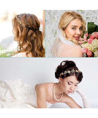 Bohemian Bridal Headpiece with Gemstone Tassel Chain - MTLEE 6-Piece Gold Head Chain Jewelry for Women - Buy Online on GoSupps.com