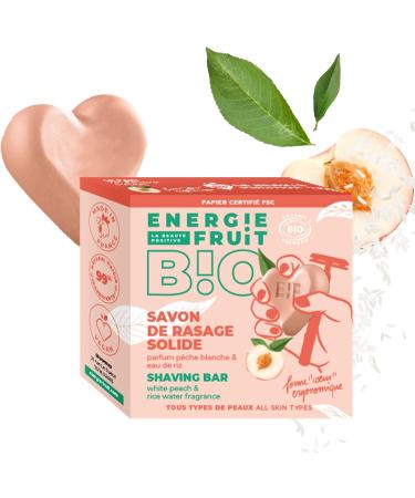 ENERGIE FRUIT | Solid Shaving Soap | Certified ORGANIC by Ecocert | White Peach Scent - Buy Online on GoSupps.com