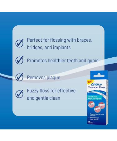 Threader Floss for Braces Bridges & Implants - 30 Count Pack of 3 | Easy & Effective Plaque Remover | On-The-Go Floss - Buy Online on GoSupps.com