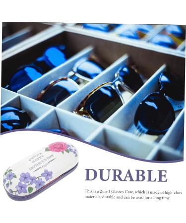 Healvian 2-in-1 Double-Layer Glasses Case for Children | Travel Tweezers & Accessories | Violet Reading Glasses Case with Flocked Cloth - Buy Online on GoSupps.com