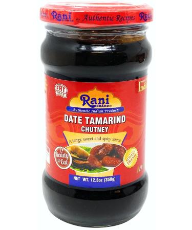 Rani Dates & Tamarind (Imli) Chutney 12.3oz (350g) Glass Jar, Ready to eat, Vegan  Gluten Free | NON-GMO | No Colors | Indian Origin Dates & Tamarind Chutney 12.34 Ounce (Pack of 1)