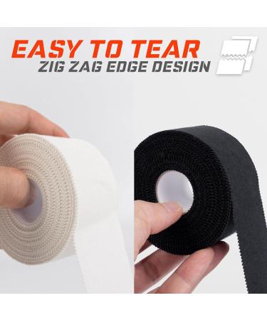 72HRS Athletic Sports Tape - 4 Adhesive Rolls - 1.5" x 15 Yards per roll - Skin-Friendly Athletic Tape for Athletes Blister Tape Tensor Bandage Bat Tape Tape Pro Physio Prewrap Waterproof Medical Tape - Sport Tape with Zig-Zag Edge for Easy Tearing (Pack  - Buy Online on GoSupps.com