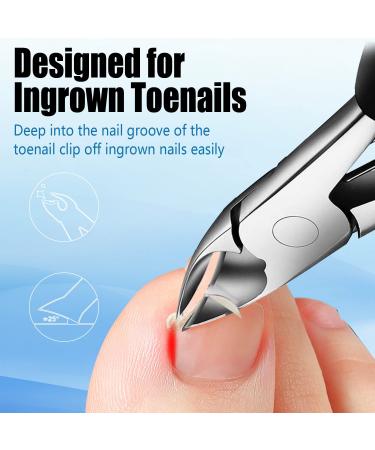 Professional Toenail Clippers for Thick Nails - Elderly & Men | Wide Toe Nail Clippers for Ingrown Toenails - Long Handle, Heavy Duty & Super Sharp Curved Blade - Buy Online on GoSupps.com