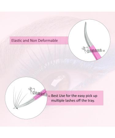 ZAMAHA UK Japanese Stainless Steel Lash Extension Tweezers - Boot Shape Curved 3D 4D 6D Angled Tip Precision tools (Pink) - 2PCS - Buy Online on GoSupps.com