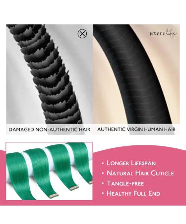Buy If-Salt Tape Extensions - Green Real Hair 10pcs 40cm Invisible Tape-In Extensions for Smooth Highlights - Buy Online on GoSupps.com