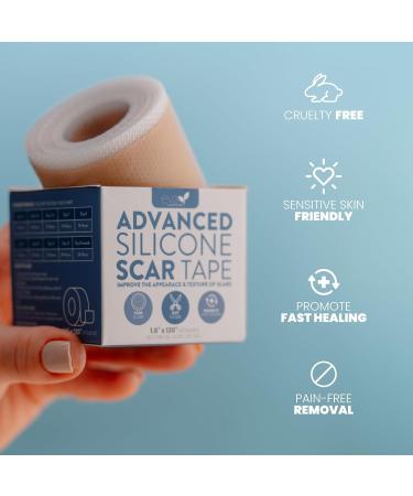 Soft Medical Grade Silicone Tape for Scars - Reduce Surgical C-Section Keloid & Acne Scars - 1.6" x 120" (Pack of 1 - Buy Online on GoSupps.com