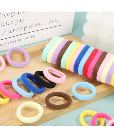 200Pcs Baby Hair Ties - 1 Inch Seamless Toddler Hair Ties for Girls and Kids - Multicolor Hair Bands in Black and Multi-Colored Assortment - Buy Online on GoSupps.com