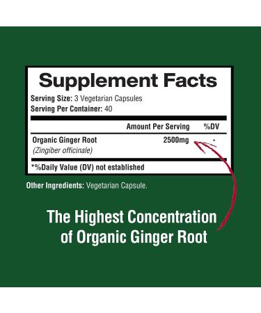 Happi Mi Nutrition Organic Ginger Root Capsules 2500mg - Digestive & Immune Support - 120 Veggie Capsules - Buy Online on GoSupps.com