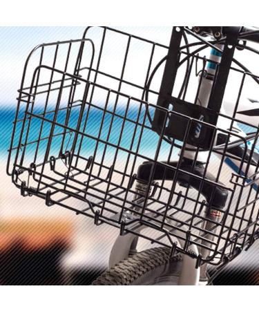 Black Folding Bike Front Basket with Handles - Easy Installation for Bike Accessories and Cargo Rack - Buy Online on GoSupps.com