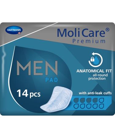 Molicare Premium Men Pad incontinence insert for men for bladder weakness V-shaped fit 4 drops 1x14 pieces 4 drops 14 pieces