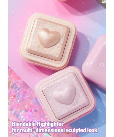 COLORGRAM Milk Bling Heartlighter 01 Peach Heart | Versatile Highlighter for Soft and Natural Glow | Blendable, Highly Pigmented Formula for Daily Makeup | Shimmery Finish - Buy Online on GoSupps.com