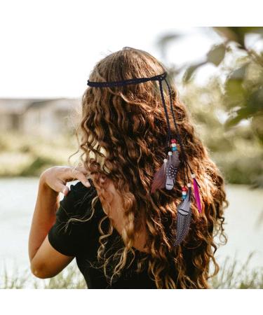 GORTIN Boho Feather Headband - Black Indian Festival Party Headwear for Women and Girls - Buy Online on GoSupps.com