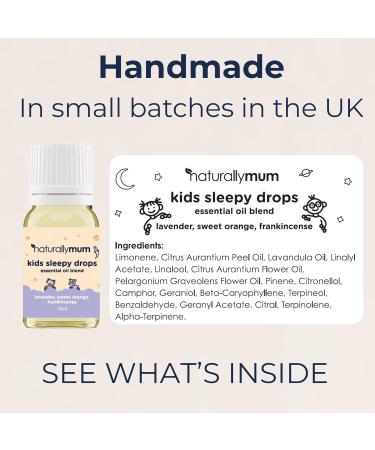 Naturally Mum Kids Sleepy Drops | Essential Oil Blend 10ml | Lavender Sweet Orange & Frankincense | Aromatherapy Oil for Diffuser & Bath | Oil for Better Sleep | Made in The UK - Buy Online on GoSupps.com