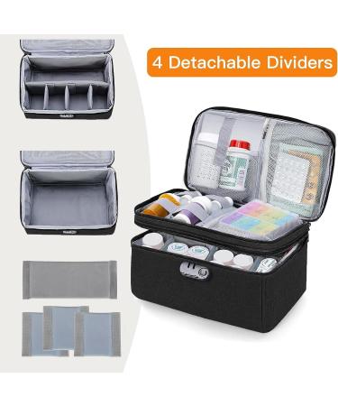 Travel Medicine Organizer Bag with Combination Lock - Lockable Pill Bottle & Prescription Medication Storage Solution - Buy Online on GoSupps.com