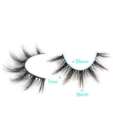 Pleell Manga Eye Natural Look False Eyelashes - 6 Pairs Pack, Faux Mink Wispy Fluffy Anime Lashes - 7-16mm - Buy Online on GoSupps.com