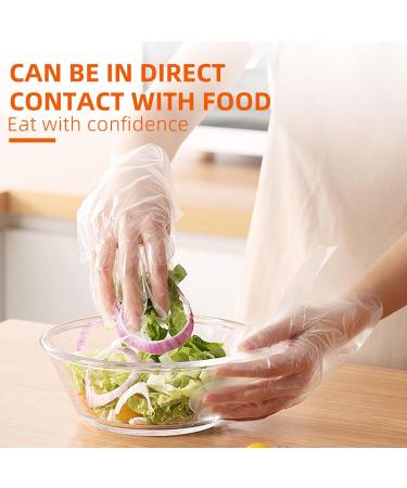 100 Pcs Disposable Plastic Gloves for Food Handling - Safe for Cooking Kitchen Cleaning and Food Prep - Buy Online on GoSupps.com