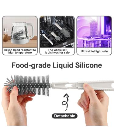 7 in 1 Bottle Brush Set with Baby Spoon - White | Baby Travel Essentials for Moms - Buy Online on GoSupps.com