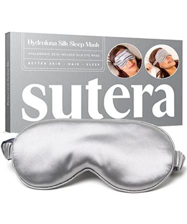 Sutera Hydroluna Silk Eye Mask for Sleeping - Hyaluronic Acid Hydrates Skin - Comfortable Sleeping Mask Eye Cover Blindfold for Total Blackout - Night Sleep Mask for Women Men - 1 Pack
