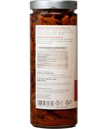 agricola PIANO Dried tomatoes in extra virgin olive oil 1070ml - Ideal for starters appetizers and snacks - Olio Piano - Buy Online on GoSupps.com