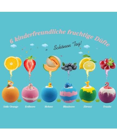 6Pcs Aofmee Bath Bombs for Kids - Fun Foam Bath Additives & Perfect Gifts for Children & Women - Ideal for Birthdays Christmas & Valentine's Day - Buy Online on GoSupps.com